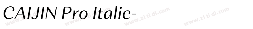 CAIJIN Pro Italic字体转换 CAIJIN Pro Italic字体转换